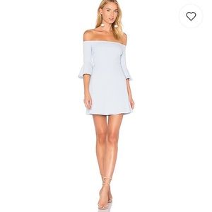 NWOT NBD Blue off shoulder dress